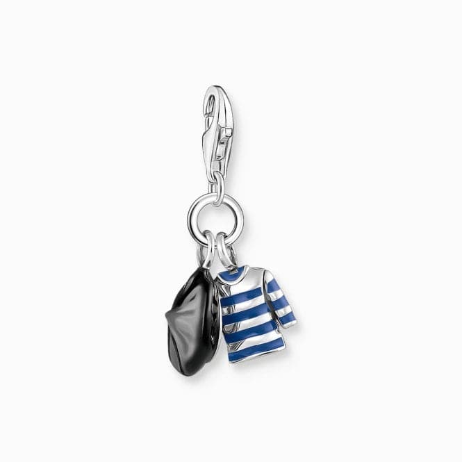 Sterling Silver Enamel Beret Hat And Breton Shirt Charm 2083 - 664 - 7Thomas Sabo Charm Club Charmista2083 - 664 - 7