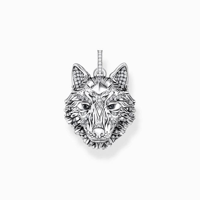 Sterling Silver Enamel Blackened Wolf's Face Pendant PE965 - 691 - 21Thomas Sabo Sterling SilverPE965 - 691 - 21