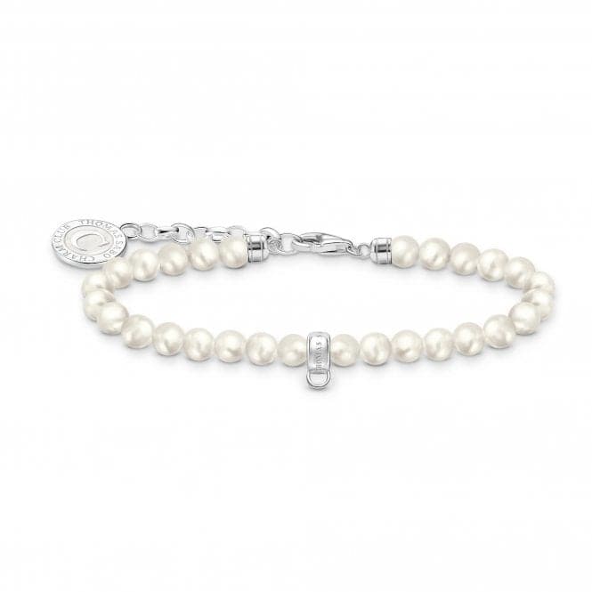 Sterling Silver Enamel Freshwater Pearl White Bracelet A2141 - 158 - 14Thomas Sabo Charm Club CharmistaA2141 - 158 - 14
