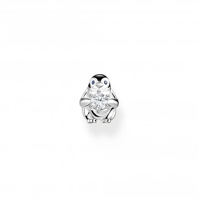 Sterling Silver Enamel Penguin With White Stone Single Earring H2258 - 041 - 7Thomas Sabo Charm Club CharmingH2258 - 041 - 7