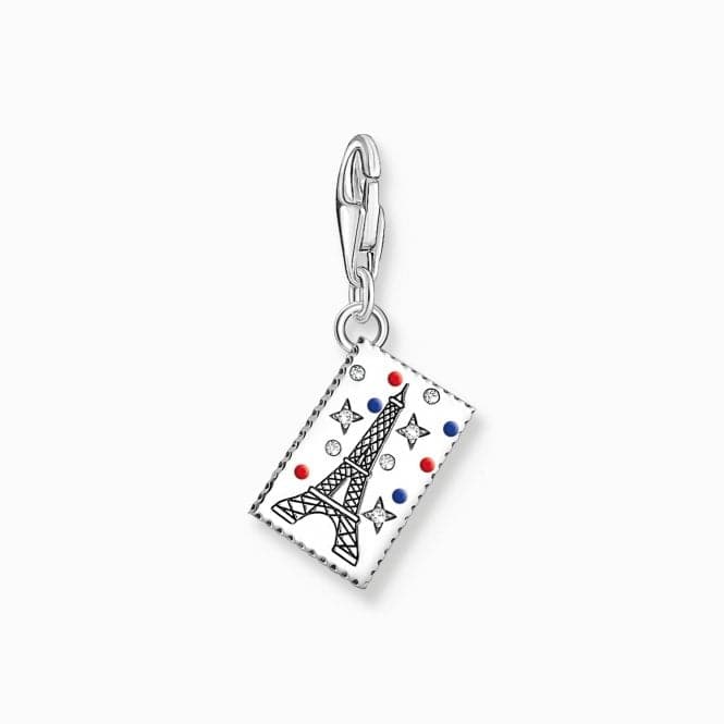 Sterling Silver Enamel Zirconia Eiffel Tower Stamp Charm 2082 - 691 - 7Thomas Sabo Charm Club Charmista2082 - 691 - 7