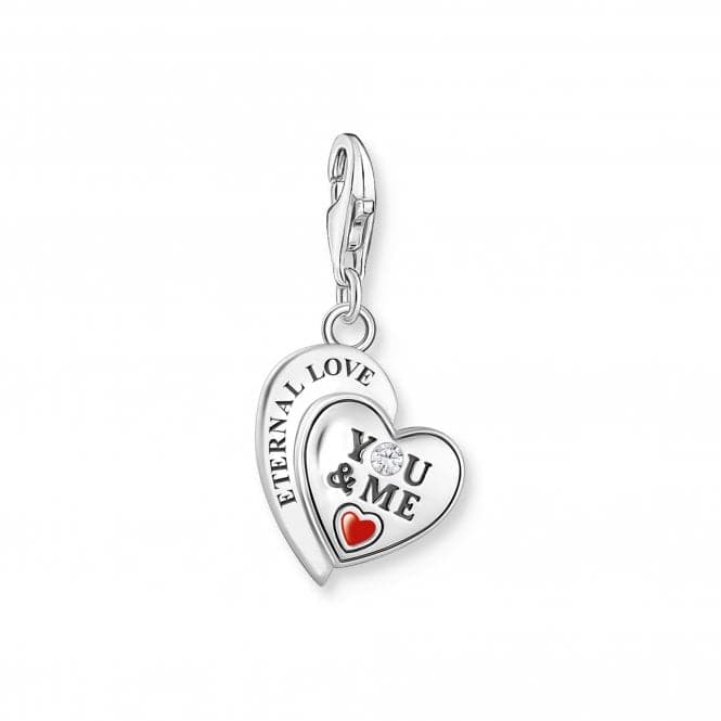 Sterling Silver Enamel Zirconia heart - Shape With Engraving Charm 2108 - 691 - 21Thomas Sabo Charm Club Charmista2108 - 691 - 21