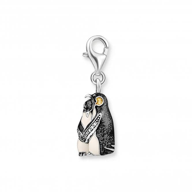 Sterling Silver Enamel Zirconia Penguins Charm 1909 - 691 - 7Thomas Sabo Charm Club1909 - 691 - 7