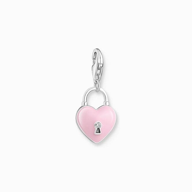Sterling Silver Enamel Zirconia Pink Three - dimensional Heart Charm 2071 - 691 - 9Thomas Sabo Charm Club Charmista2071 - 691 - 9