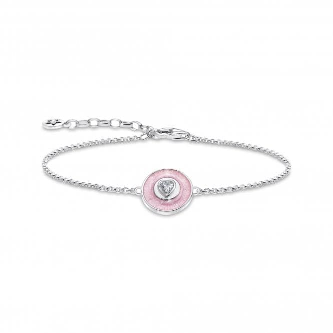 Sterling Silver Enamel Zirconia Pinkish Bracelet A2143 - 691 - 9Thomas Sabo Sterling SilverA2143 - 691 - 9