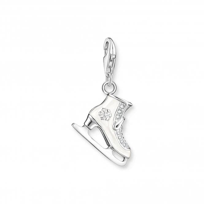 Sterling Silver Enamel Zirconia White Ice Skate Charm 1907 - 041 - 14Thomas Sabo Charm Club1907 - 041 - 14