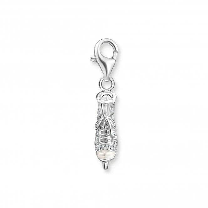 Sterling Silver Enamel Zirconia White Ice Skate Charm 1907 - 041 - 14Thomas Sabo Charm Club1907 - 041 - 14