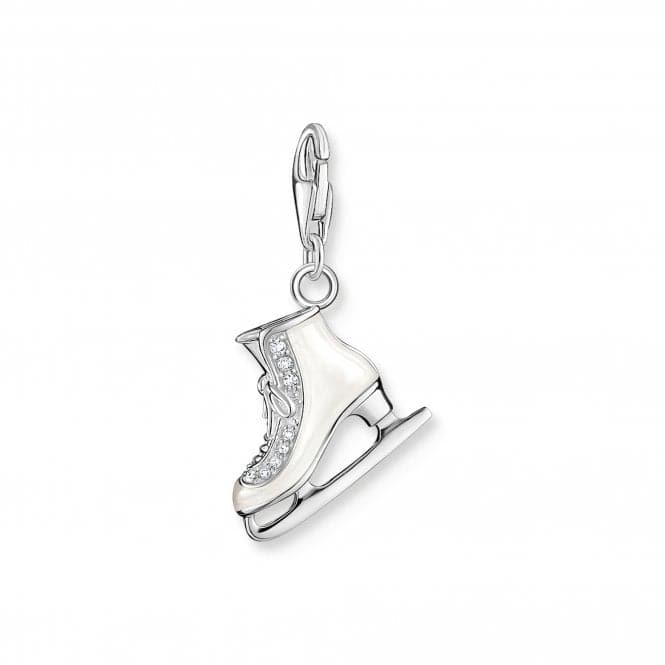 Sterling Silver Enamel Zirconia White Ice Skate Charm 1907 - 041 - 14Thomas Sabo Charm Club1907 - 041 - 14