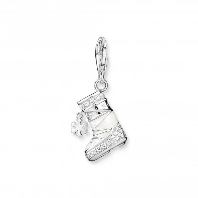 Sterling Silver Enamel Zirconia White Snowshoe Charm 1904 - 041 - 14Thomas Sabo Charm Club1904 - 041 - 14