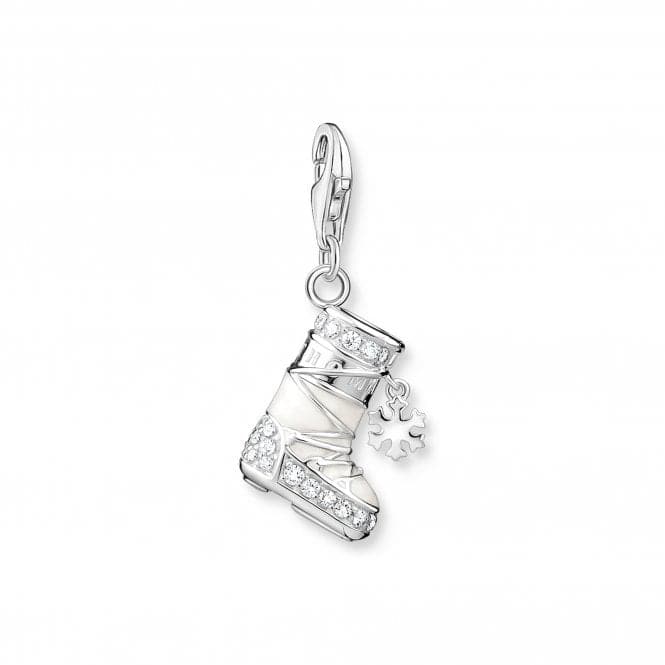 Sterling Silver Enamel Zirconia White Snowshoe Charm 1904 - 041 - 14Thomas Sabo Charm Club1904 - 041 - 14