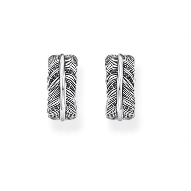 Sterling Silver Feather Hoop Earrings CR653 - 643 - 11Thomas Sabo Sterling SilverCR653 - 643 - 11