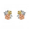 Sterling Silver Flower Cluster Rose & Gold Plate Stud Earrings 40806RGDDew40806RGD