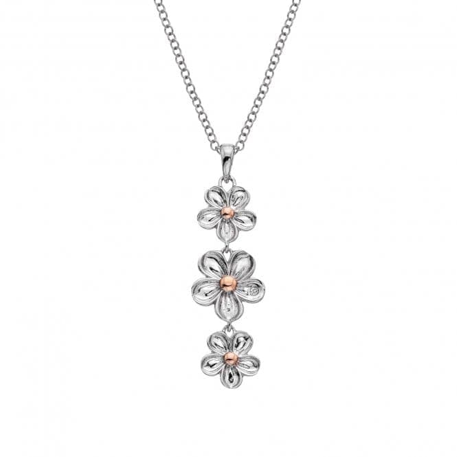 Sterling Silver Forget Me Not Drop Pendant DP748Hot DiamondsDP748