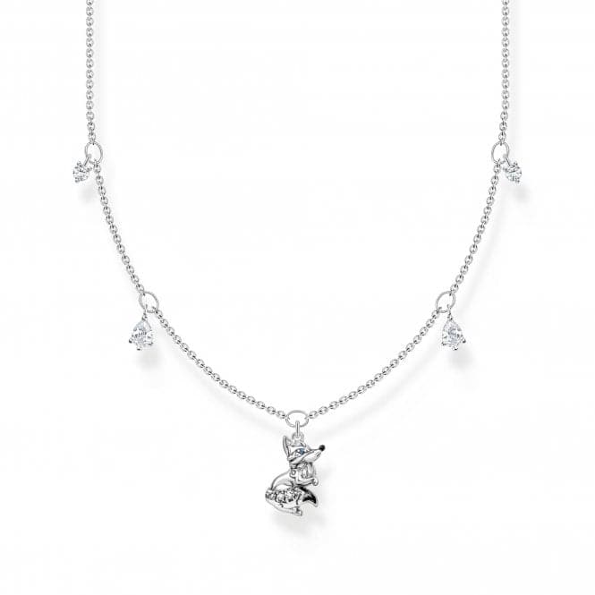 Sterling Silver Fox With White Stone Necklace KE2174 - 644 - 7 - L45VThomas Sabo Charm Club CharmingKE2174 - 644 - 7