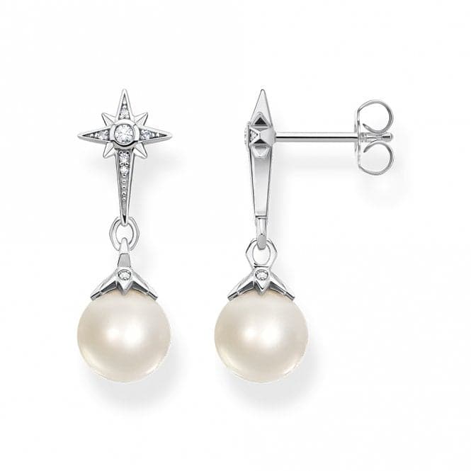 Sterling Silver Freshwater Pearl Zirconia Star Earrings H2118 - 167 - 14Thomas Sabo Sterling SilverH2118 - 167 - 14