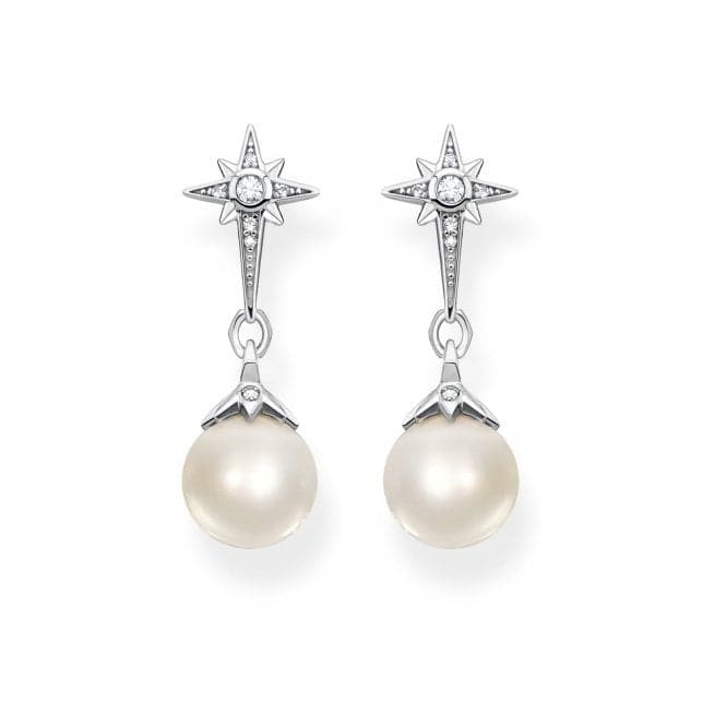 Sterling Silver Freshwater Pearl Zirconia Star Earrings H2118 - 167 - 14Thomas Sabo Sterling SilverH2118 - 167 - 14