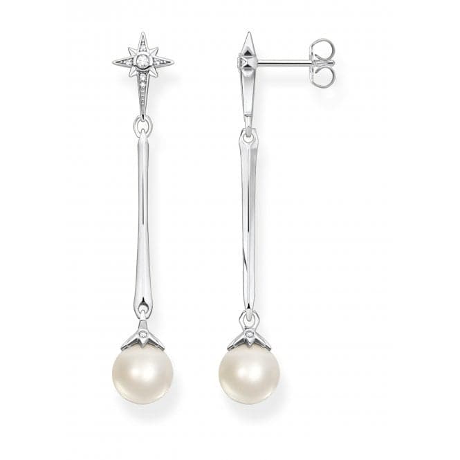 Sterling Silver Freshwater Pearl Zirconia Star Earrings H2119 - 167 - 14Thomas Sabo Sterling SilverH2119 - 167 - 14