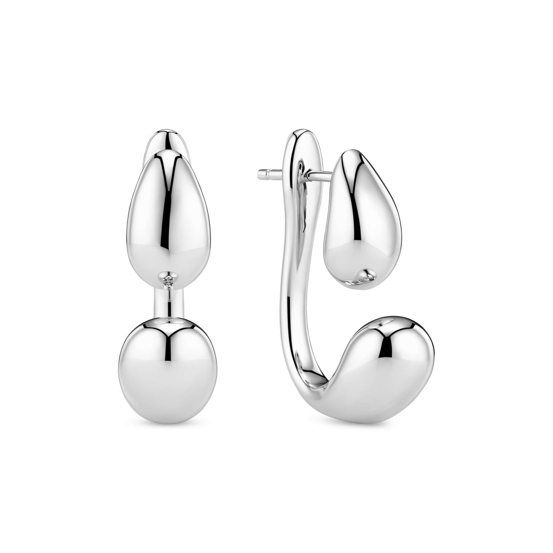 Sterling Silver Goccia Due Pianura Grande Earrings SJ - E2585Sif JakobsSJ - E2585