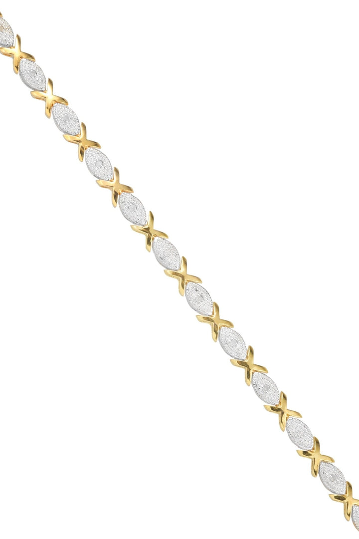 Sterling Silver Gold Plated 0.10ct Diamond Kiss BraceletThe Fine CollectiveBA0070294