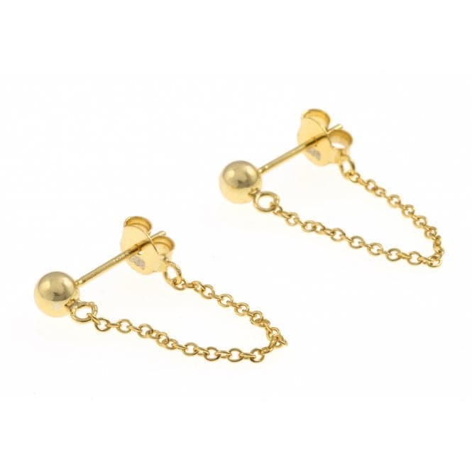 Sterling Silver Gold Plated Ball Chain Stud Earrings ERLE016Ellie Rose LondonERLE016