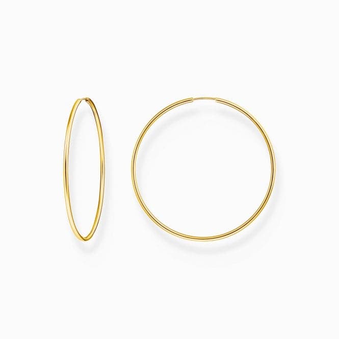 Sterling Silver Gold Plated Big Hoop Earrings CR729 - 413 - 39Thomas Sabo Sterling SilverCR729 - 413 - 39