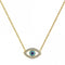 Sterling Silver Gold Plated Blue Evil Eye Necklace ERLN039Ellie Rose LondonERLN039