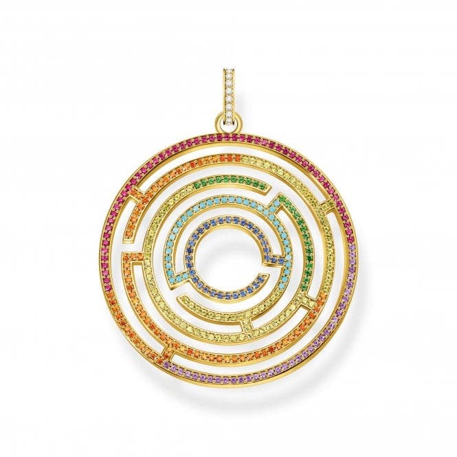 Sterling Silver Gold Plated Colourful Maze Pendant PE921 - 488 - 7Thomas Sabo Sterling SilverPE921 - 488 - 7