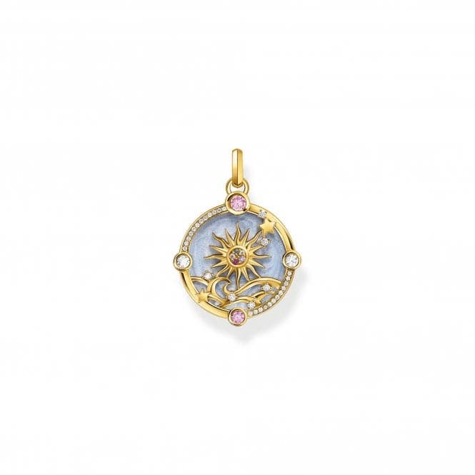 Sterling Silver Gold Plated Colourful Stones Blue Enamel Pendant PE960 - 471 - 1Thomas Sabo Sterling SilverPE960 - 471 - 1