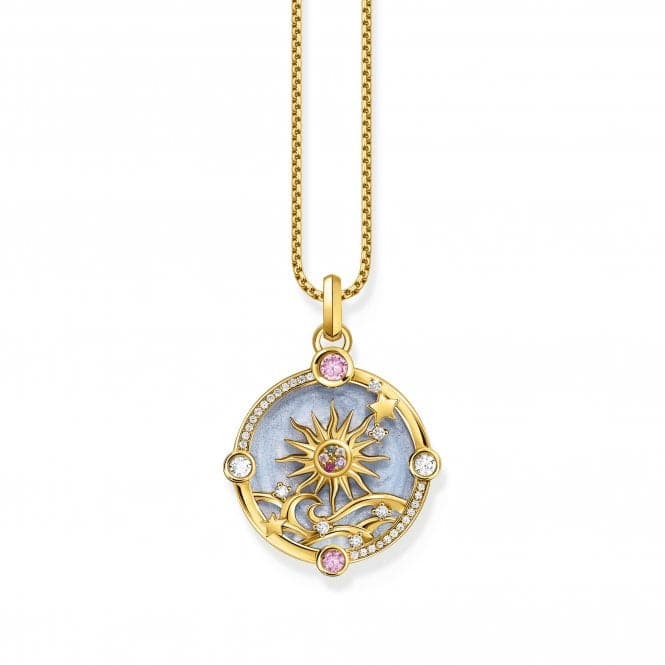 Sterling Silver Gold Plated Colourful Stones Blue Enamel Pendant PE960 - 471 - 1Thomas Sabo Sterling SilverPE960 - 471 - 1