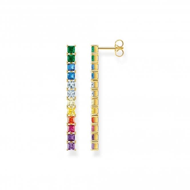 Sterling Silver Gold Plated Colourful Stones Earrings H2249 - 996 - 7Thomas Sabo Sterling SilverH2249 - 996 - 7