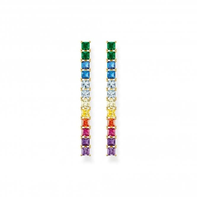 Sterling Silver Gold Plated Colourful Stones Earrings H2249 - 996 - 7Thomas Sabo Sterling SilverH2249 - 996 - 7