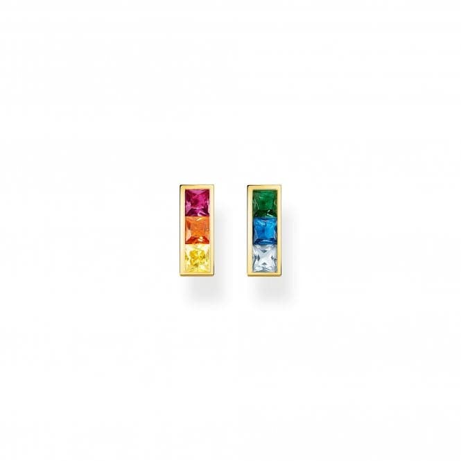 Sterling Silver Gold Plated Colourful Stones Earrings H2250 - 996 - 7Thomas Sabo Sterling SilverH2250 - 996 - 7
