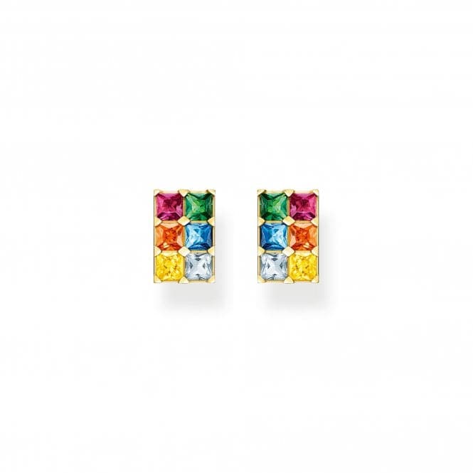 Sterling Silver Gold Plated Colourful Stones Earrings H2251 - 996 - 7Thomas Sabo Sterling SilverH2251 - 996 - 7