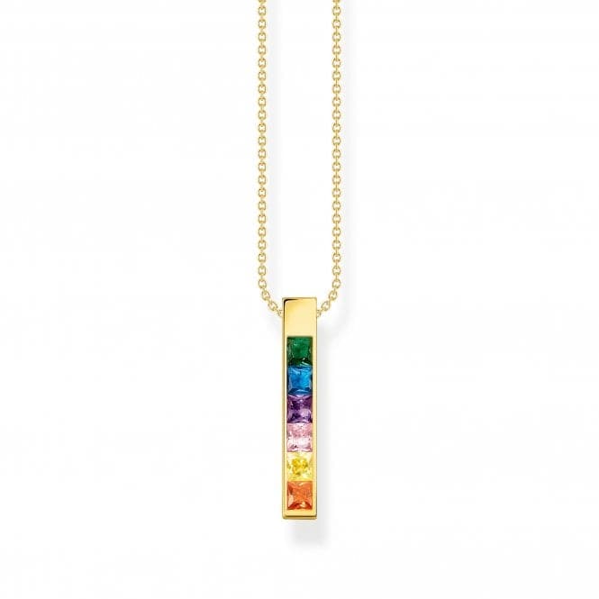 Sterling Silver Gold Plated Colourful Stones Necklace KE2113 - 971 - 7 - L45VThomas Sabo Sterling SilverKE2113 - 971 - 7