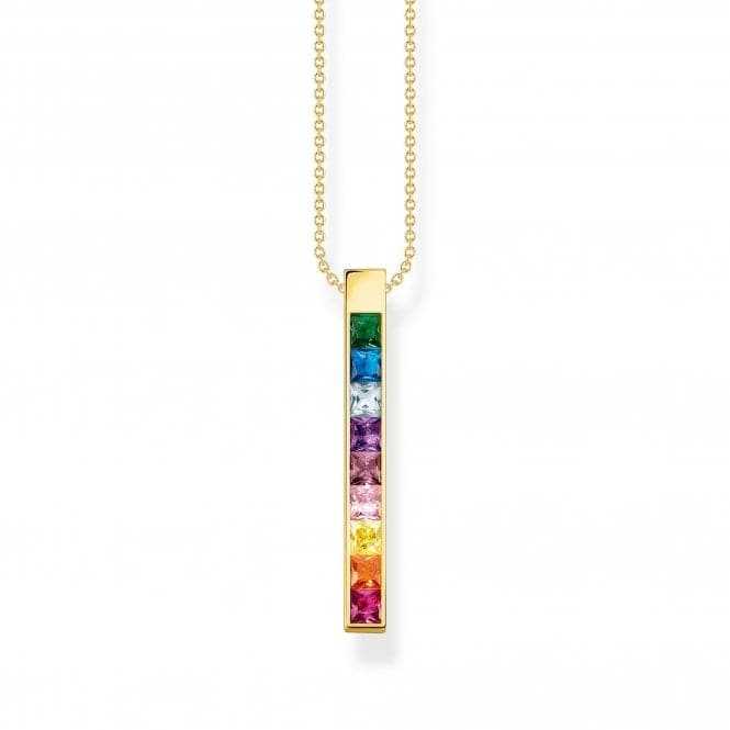 Sterling Silver Gold Plated Colourful Stones Necklace KE2146 - 996 - 7 - L45VThomas Sabo Sterling SilverKE2146 - 996 - 7