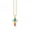 Sterling Silver Gold Plated Cross Colourful Stones Necklace KE2166 - 996 - 7 - L45VThomas Sabo Sterling SilverKE2166 - 996 - 7