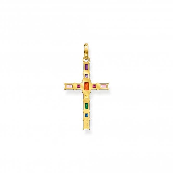 Sterling Silver Gold Plated Cross Colourful Stones Pendant PE939 - 996 - 7Thomas Sabo Sterling SilverPE939 - 996 - 7