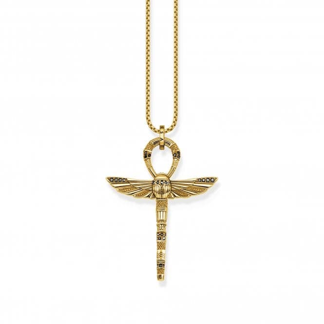 Sterling Silver Gold Plated Cross of Life Ankh with Scarab Pendant PE778 - 414 - 39Thomas Sabo Sterling SilverPE778 - 414 - 39