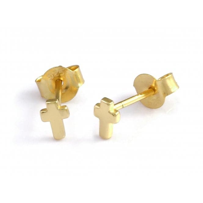 Sterling Silver Gold Plated Cross Stud EarringsEllie Rose LondonERLE066