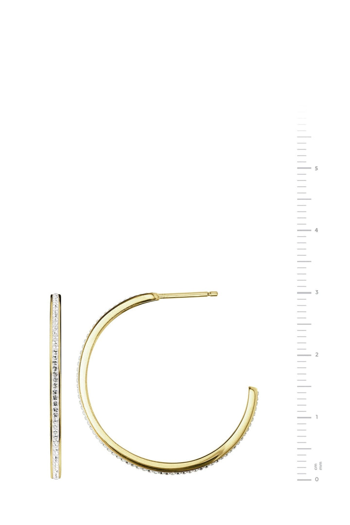 Sterling Silver Gold Plated Crystal 30mm Hoop Stud EarringsThe Fine CollectiveBA0064090