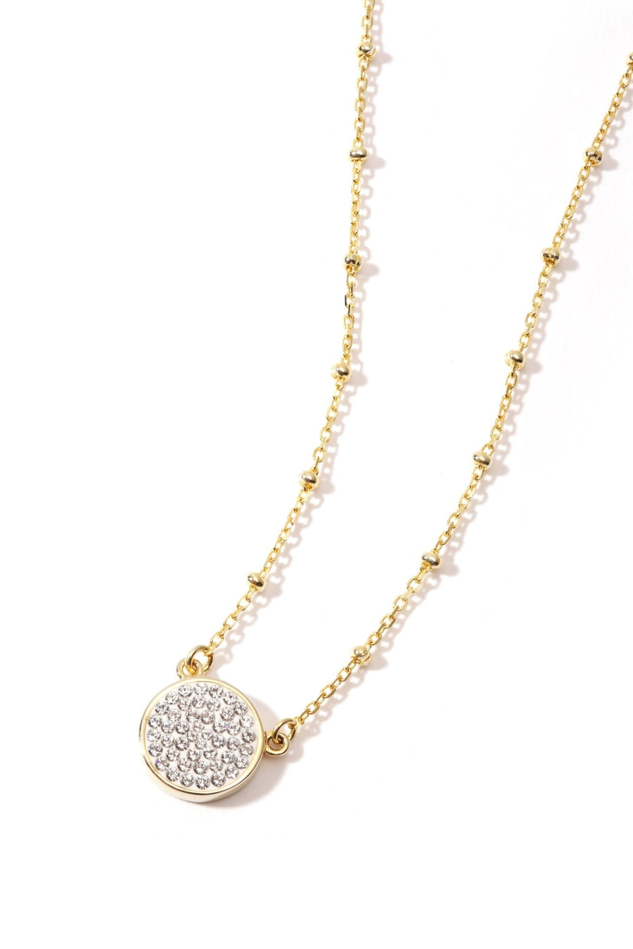 Sterling Silver Gold Plated Crystal Disc Beaded Choker NecklaceThe Fine CollectiveBA0059003