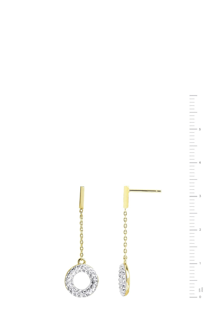 Sterling Silver Gold Plated Crystal Halo Drop EarringsThe Fine CollectiveBA0060168