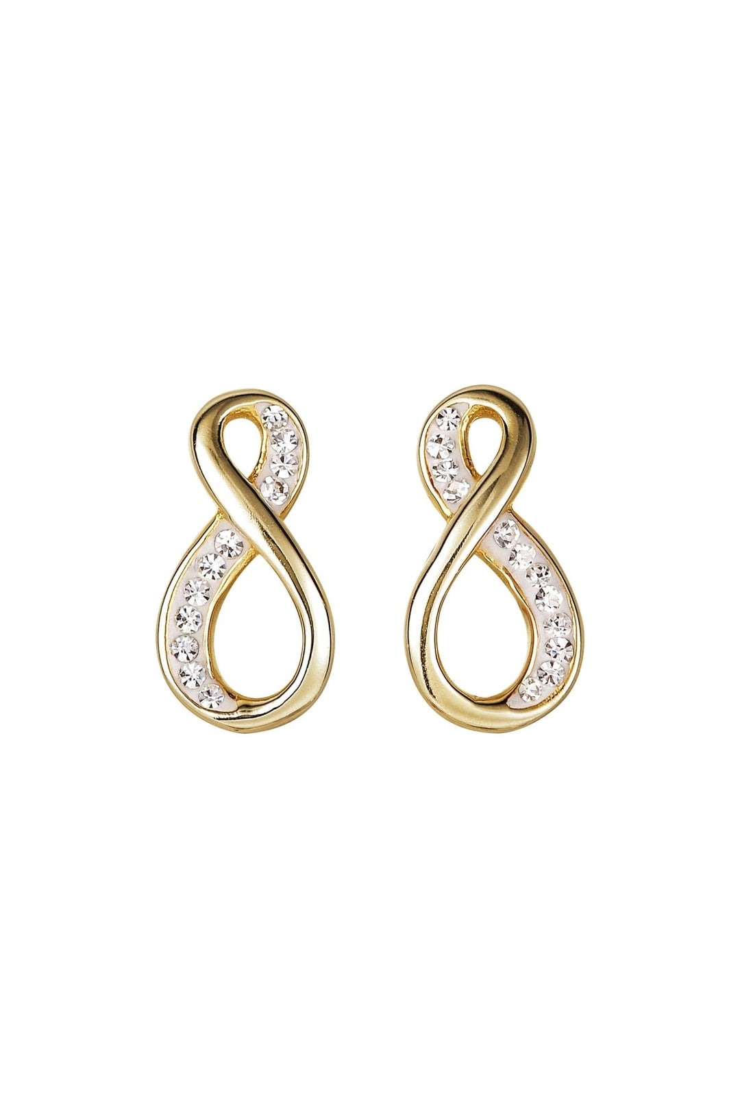 Sterling Silver Gold Plated Crystal Infinity Stud EarringsThe Fine CollectiveBA0051485