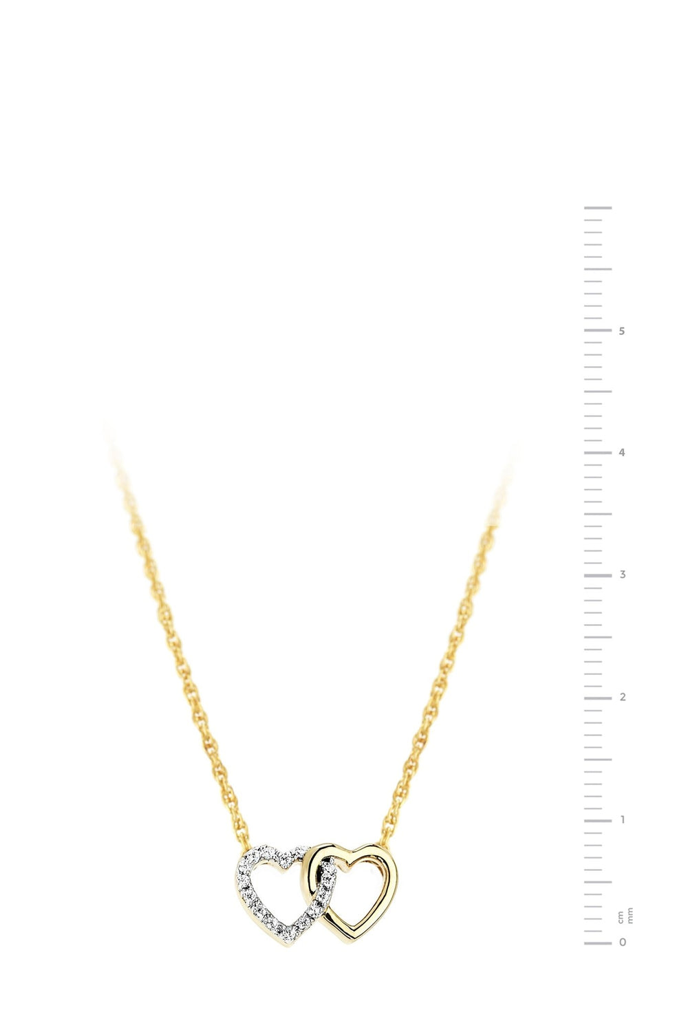 Sterling Silver Gold Plated Diamond Interlinked Hearts Necklace 18 INThe Fine CollectiveBA0063649