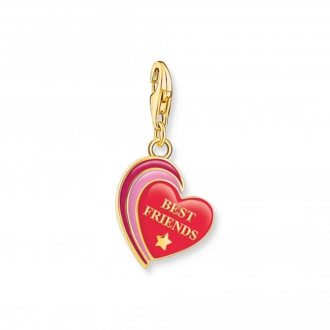 Sterling Silver Gold Plated Enamel Red Best Friends Heart Charm 2117 - 427 - 10Thomas Sabo Charm Club Charmista2117 - 427 - 10