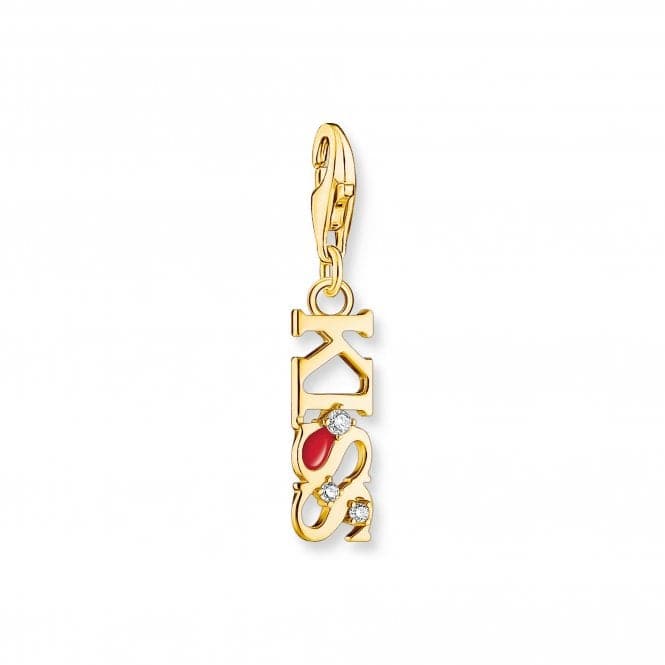 Sterling Silver Gold Plated Enamel Zirconia Red Kiss Charm 2067 - 565 - 10Thomas Sabo Charm Club Charmista2067 - 565 - 10