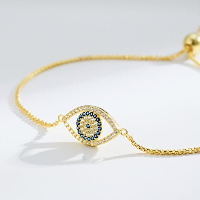 Sterling Silver Gold Plated Evil Eye Bracelet ERLB045Ellie Rose LondonERLB045