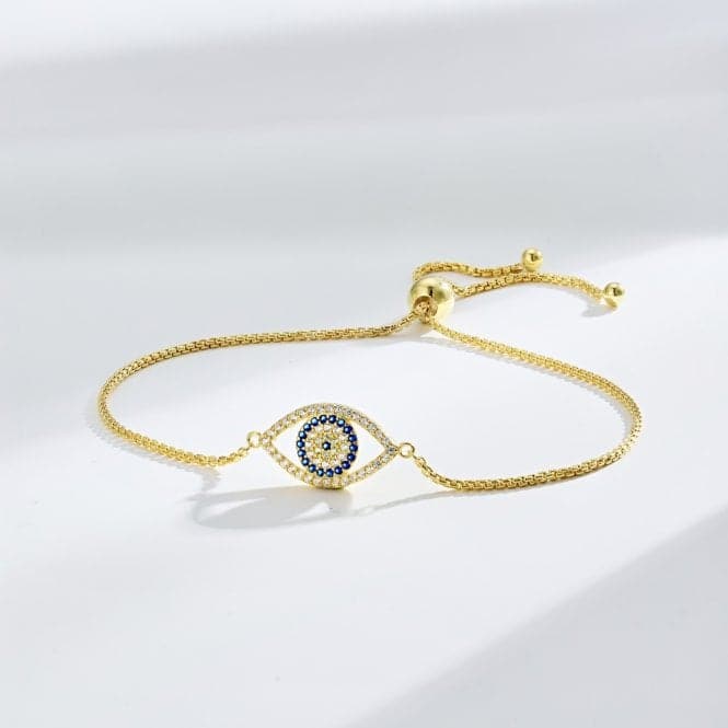 Sterling Silver Gold Plated Evil Eye Bracelet ERLB045Ellie Rose LondonERLB045