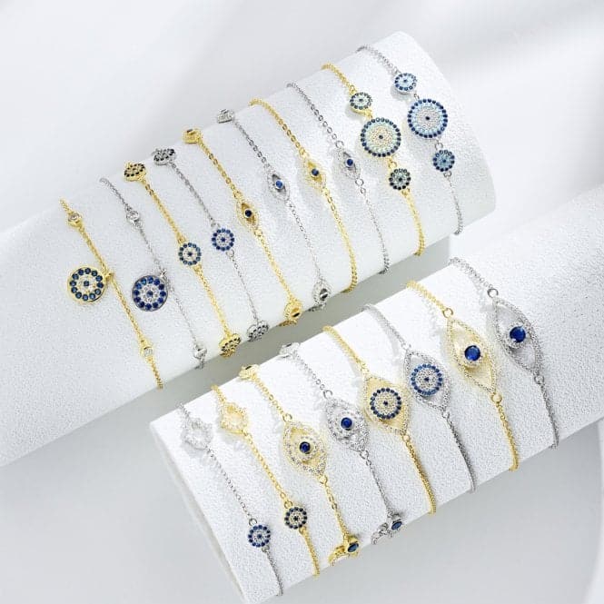 Sterling Silver Gold Plated Evil Eye Bracelet ERLB045Ellie Rose LondonERLB045