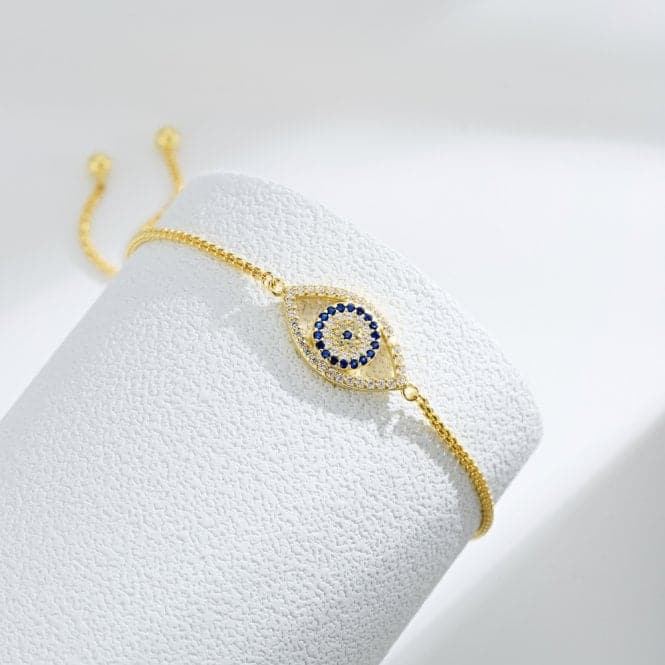 Sterling Silver Gold Plated Evil Eye Bracelet ERLB045Ellie Rose LondonERLB045